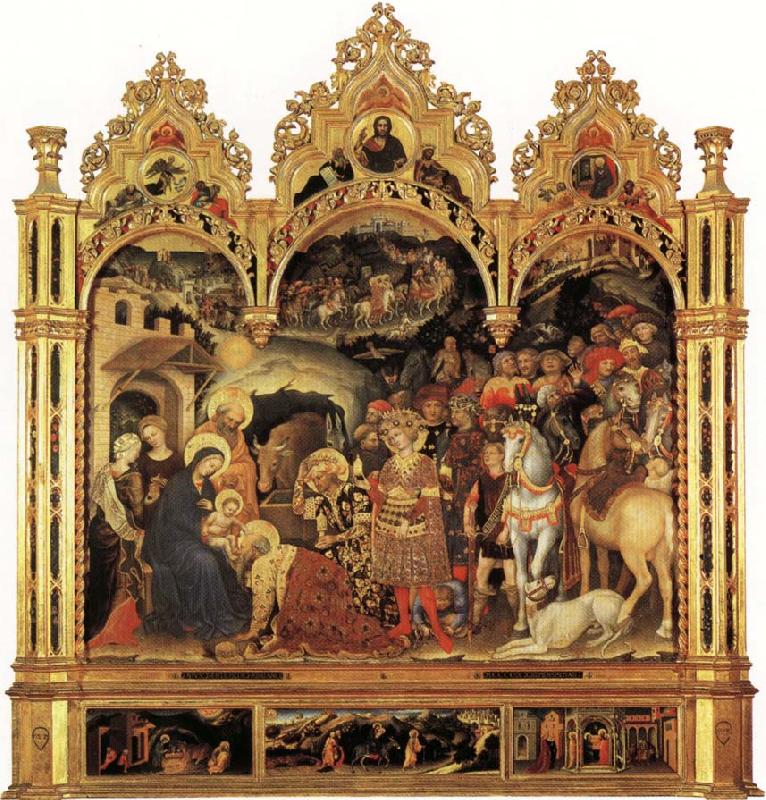 Gentile da Fabriano Adoration of the Magi and Other Scenes oil painting image
